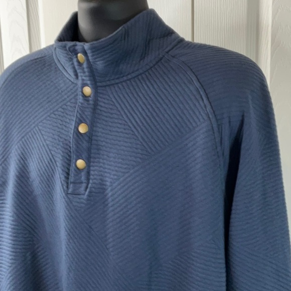 Goodfellow & Co - Men's Quilted Snap Pullover Sweatshirt Blue Various Sizes - Picture 3 of 11